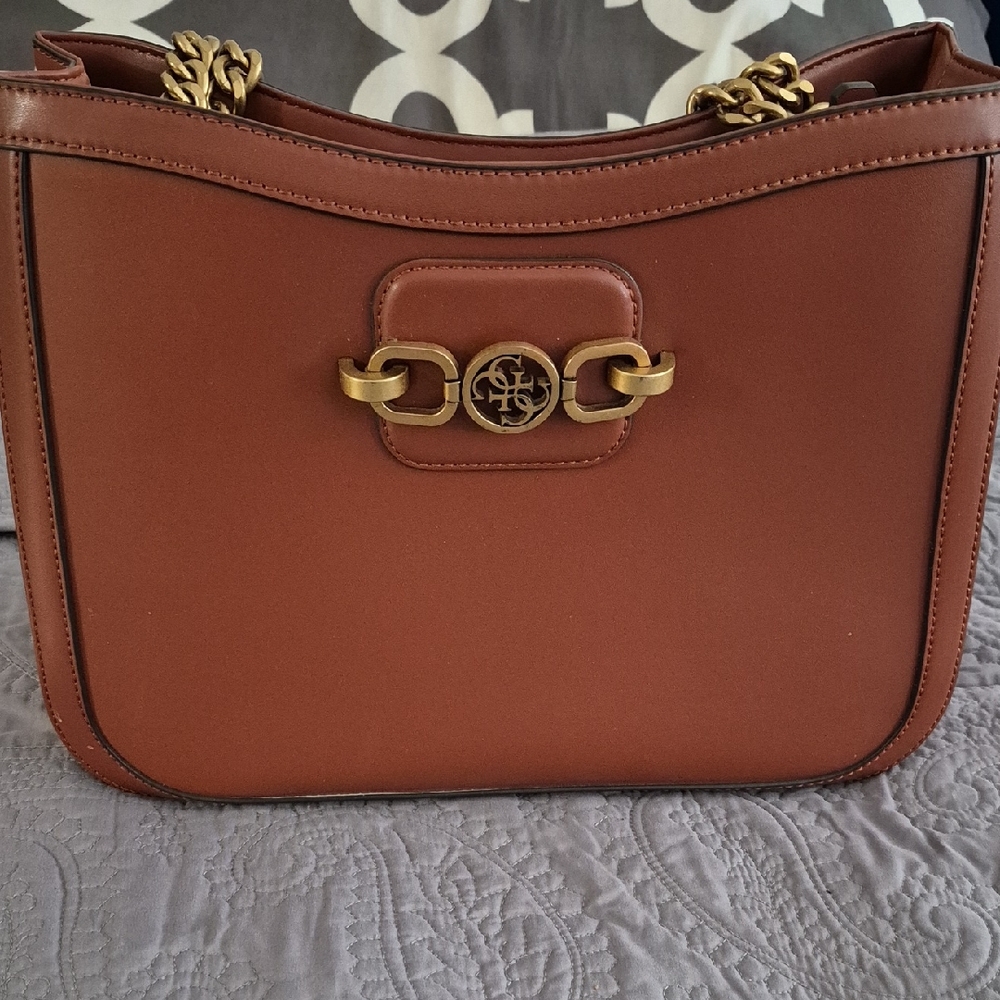 Elegant Guess Brown Leather Handbag - Picture 2 of 14